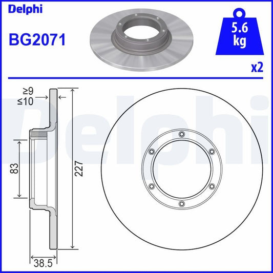 Delphi BG2071 Fren Diski Ön 2 Adet