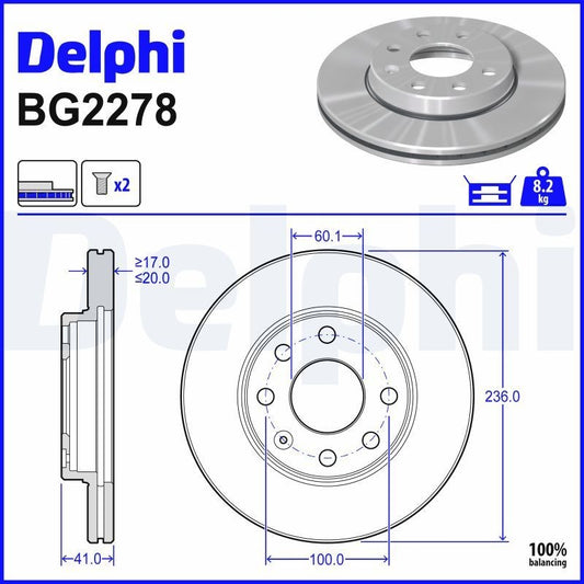 Delphi BG2278 Fren Diski Ön 2 Adet