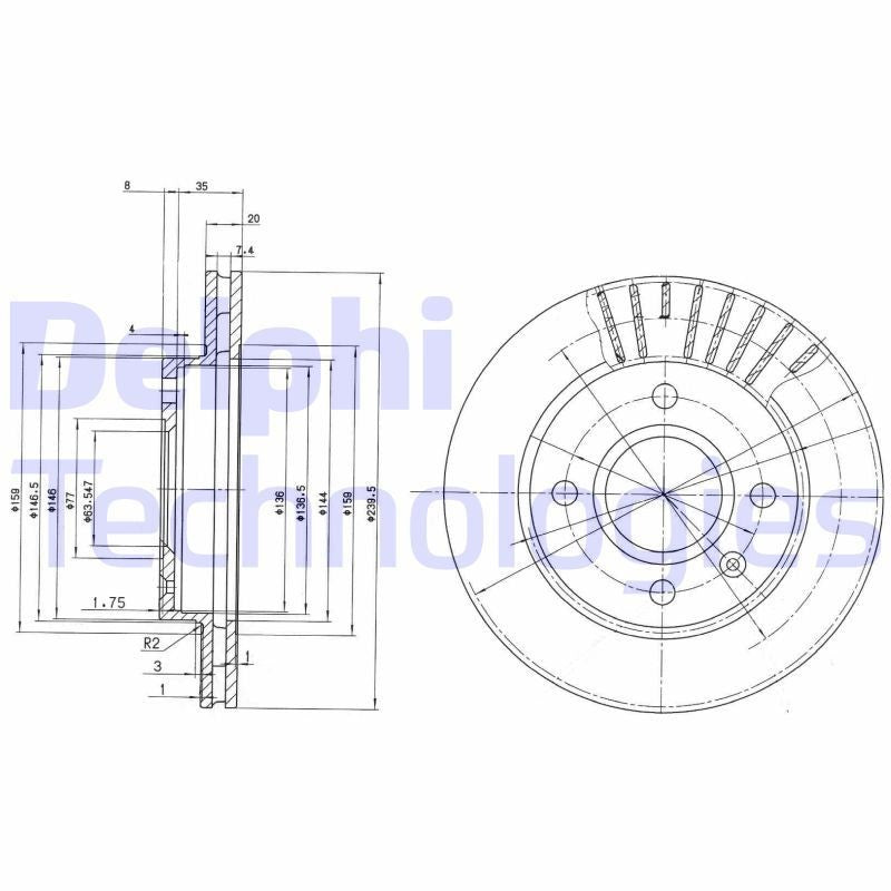 Delphi BG2440 Fren Diski Ön 2 Adet