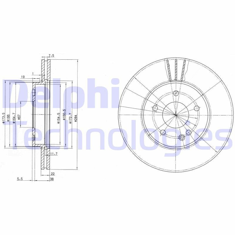 Delphi BG2768 Fren Diski Ön 2 Adet