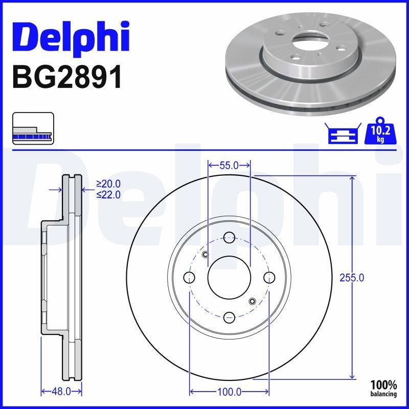 Delphi BG2891 Fren Diski Ön 2 Adet