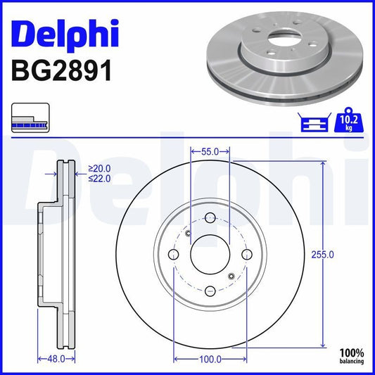 Delphi BG2891 Fren Diski Ön 2 Adet