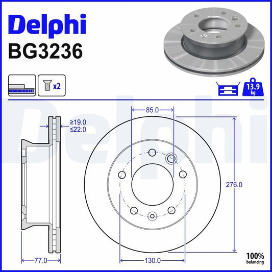 Delphi BG3236 Fren Diski Ön 2 Adet