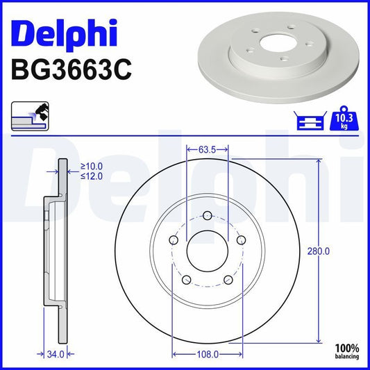 Delphi BG3663C Fren Diski Ön 2 Adet
