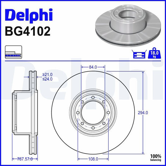 Delphi BG4102 Fren Diski Arka 2 Adet