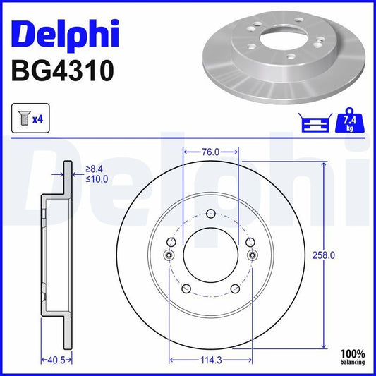 Delphi BG4310 Fren Diski Arka 2 Adet