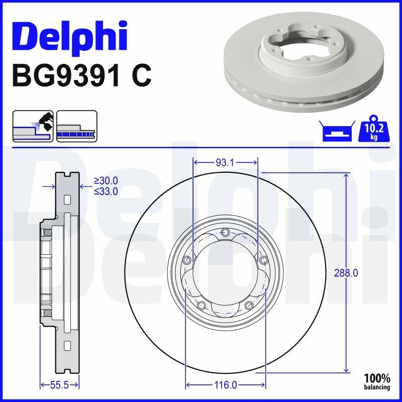 Delphi BG9391C Fren Diski Ön 2 Adet