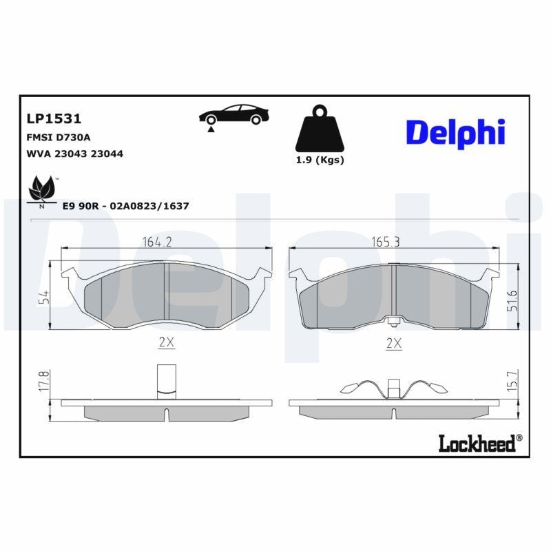 Delphi LP1531 Fren Pabuçları Ön Takım