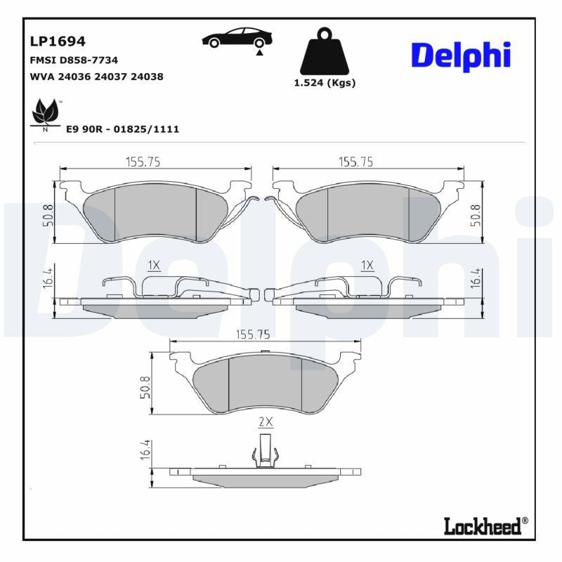 Delphi LP1694 Fren Pabuçları Arka Takım