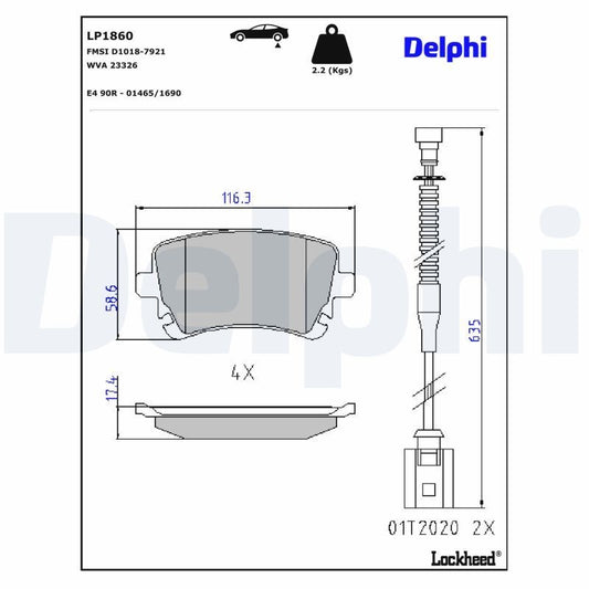Delphi LP1860 Fren Pabuçları Arka Takım