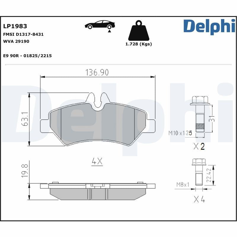 Delphi LP1983 Fren Pabuçları Arka Takım