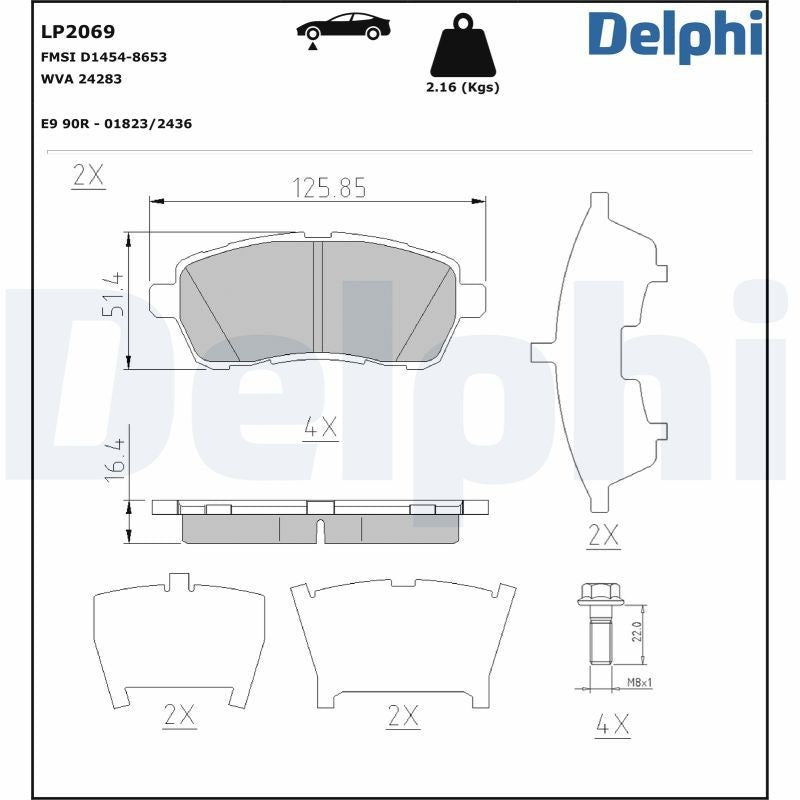 Delphi LP2069 Fren Pabuçları Ön Takım