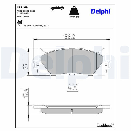 Delphi LP2169 Fren Pabuçları Takım