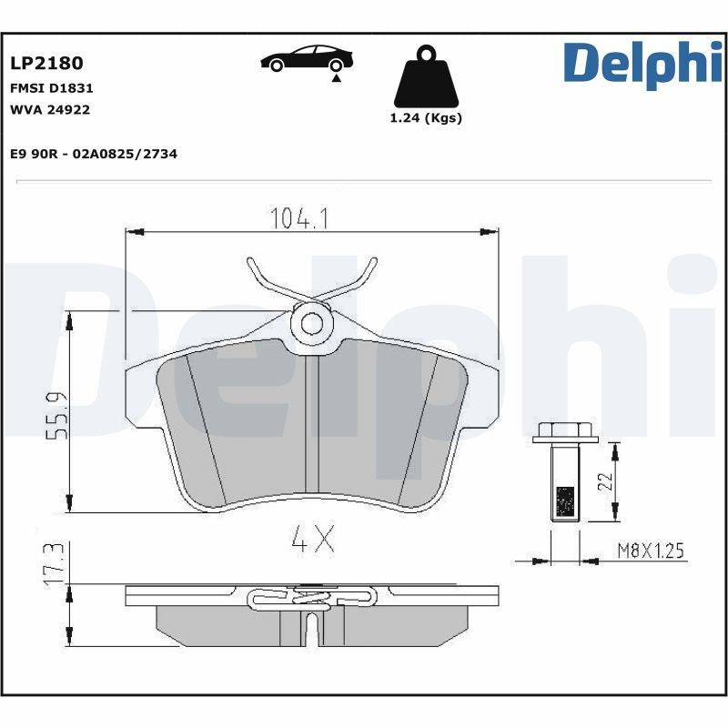 Delphi LP2180 Fren Balatası Arka Takım