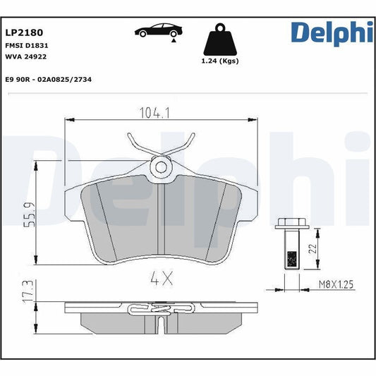 Delphi LP2180 Fren Balatası Arka Takım