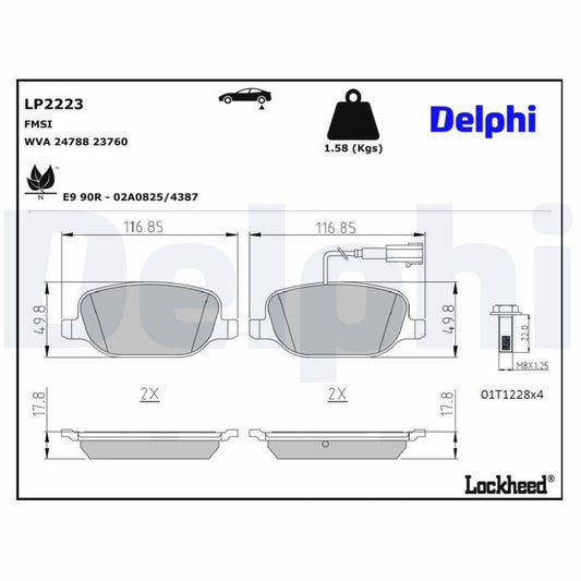 Delphi LP2223 Fren Pabuçları Arka Takım