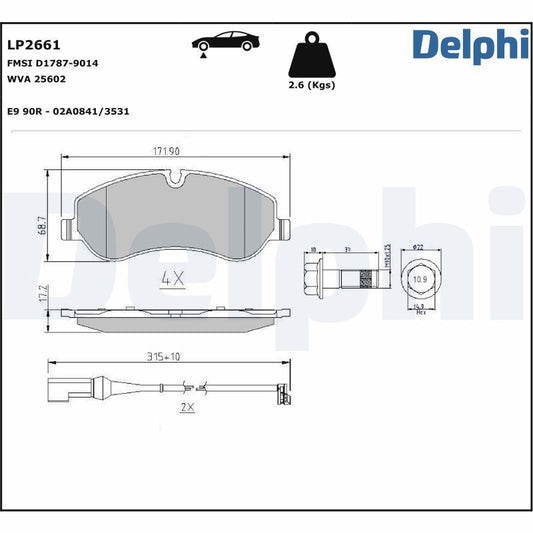 Delphi LP2661 Fren Pabuçları Ön Takım