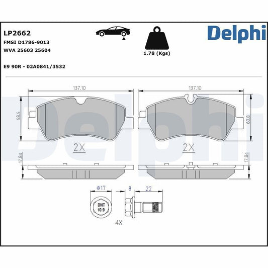 Delphi LP2662 Fren Pabuçları Ön Takım