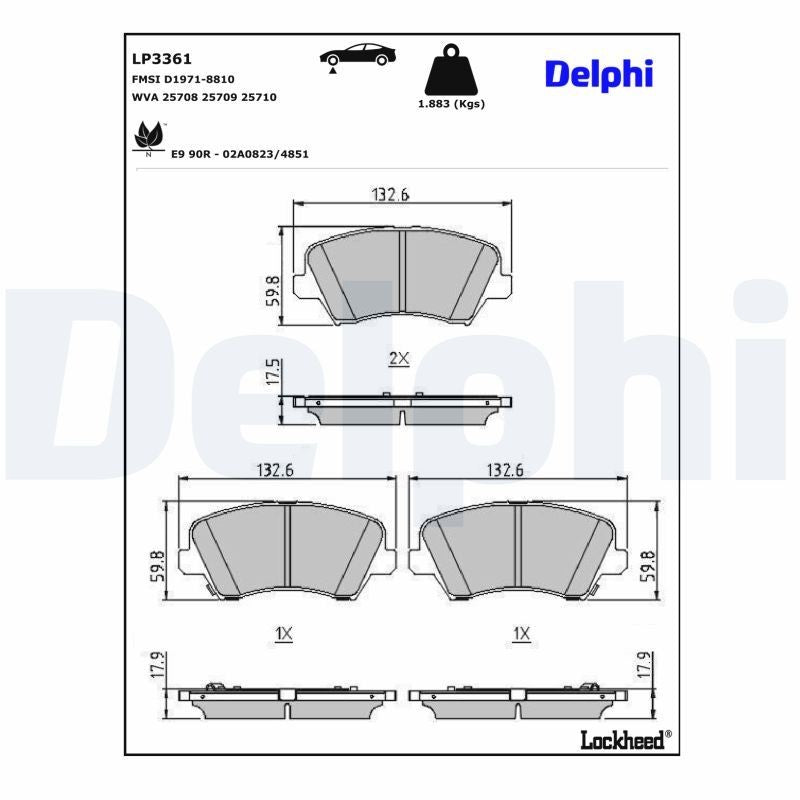 Delphi LP3361 Fren Pabuçları Ön Takım