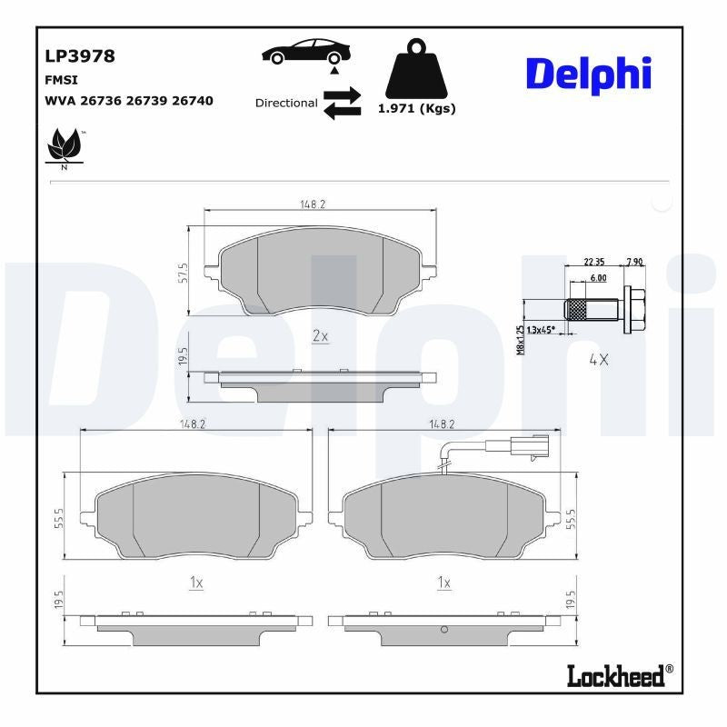 Delphi LP3978 Fren Balatası Arka Takım