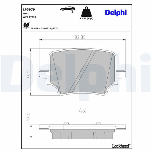 Delphi LP3979 Fren Balatası Arka Takım