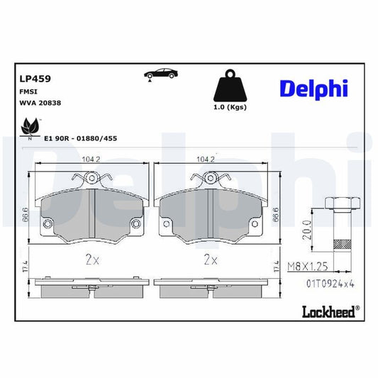 Delphi LP459 Fren Pabuçları Ön Takım