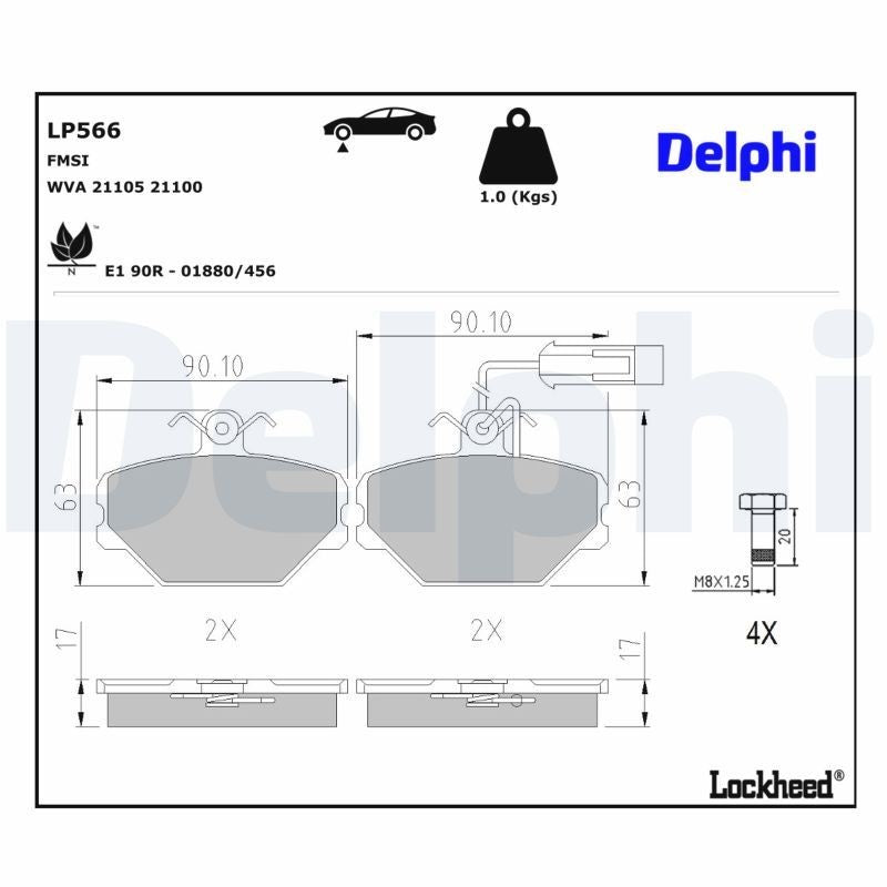 Delphi LP566 Fren Pabuçları Ön Takım