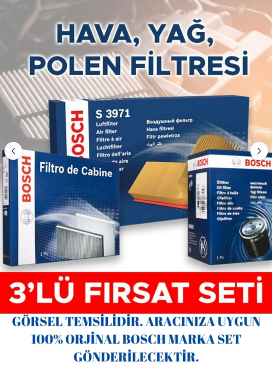 Skoda Octavia 1.8 t 3/1998 - 12/2010 110 kW 3'Lü Periyodik Bakım Filtre Seti ( Hava Yağ Karbonlu Polen )