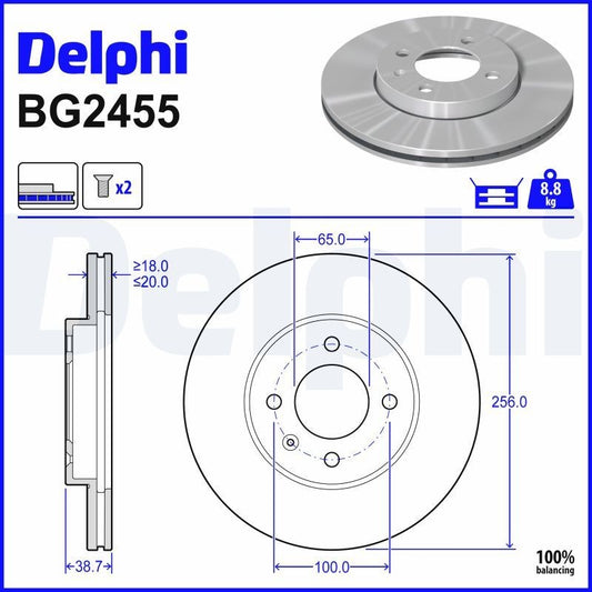 Delphi BG2455 Fren Diski Ön 2 Adet