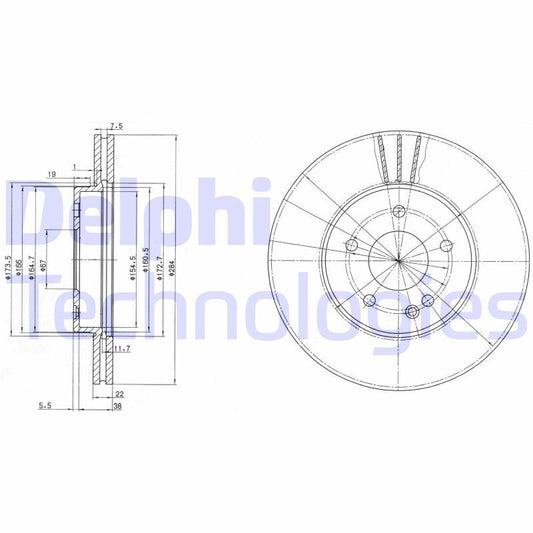 Delphi BG2768 Fren Diski Ön 2 Adet