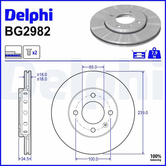 Delphi BG2982 Fren Diski Ön 2 Adet