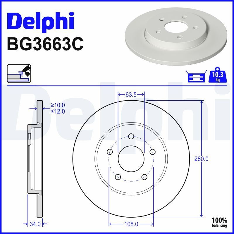Delphi BG3663C Fren Diski Ön 2 Adet