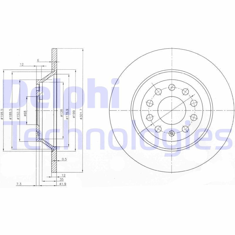 Delphi BG3956C Fren Diski Arka 2 Adet