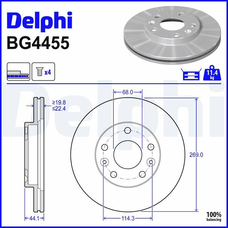 Delphi BG4455 Fren Diski Ön 2 Adet