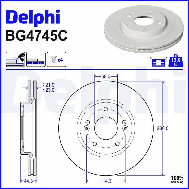 Delphi BG4745C Fren Diski Ön 2 Adet