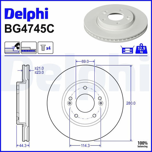 Delphi BG4745C Fren Diski Ön 2 Adet
