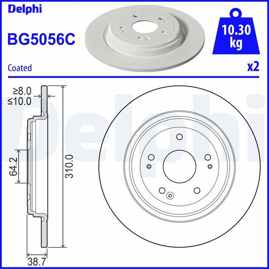 Delphi BG5056C Fren Diski Ön 2 Adet