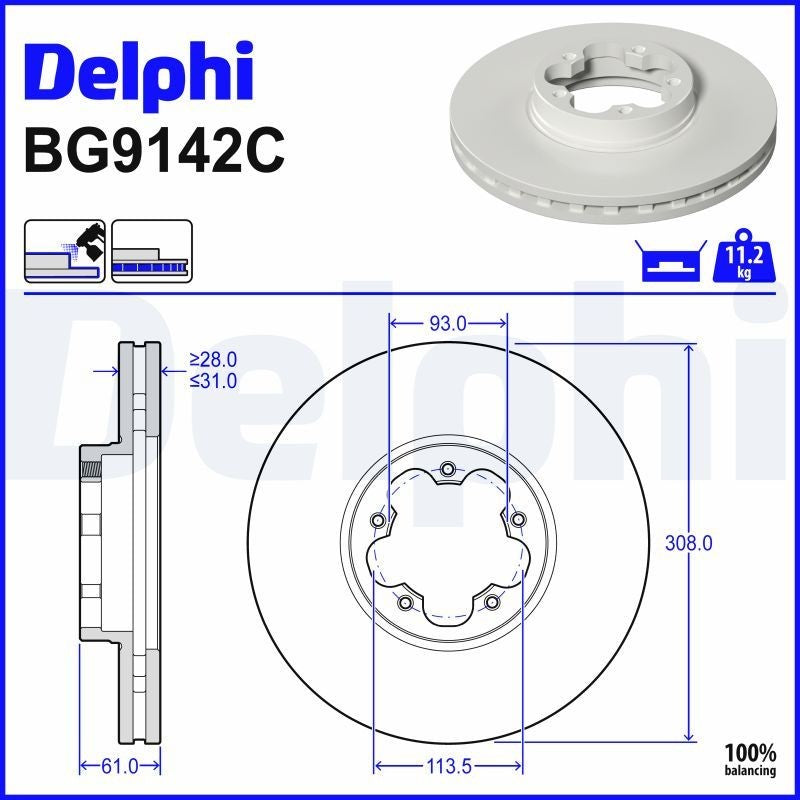 Delphi BG9142C Fren Diski 2 Adet