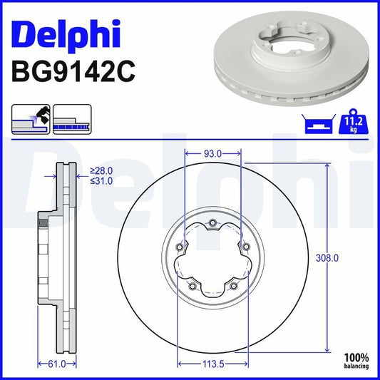 Delphi BG9142C Fren Diski 2 Adet