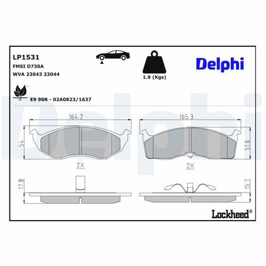 Delphi LP1531 Fren Pabuçları Ön Takım