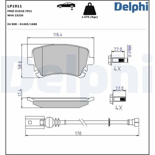 Delphi LP1911 Fren Pabuçları Arka Takım