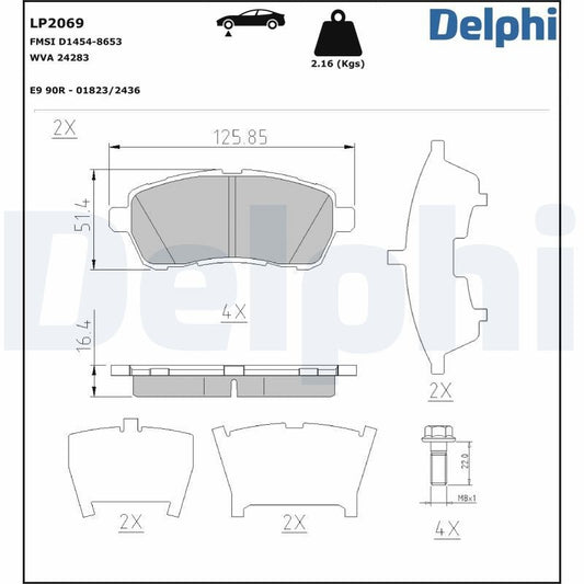 Delphi LP2069 Fren Pabuçları Ön Takım