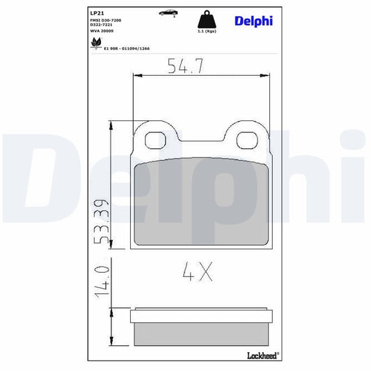 Delphi LP21 Fren Pabuçları Ön Takım