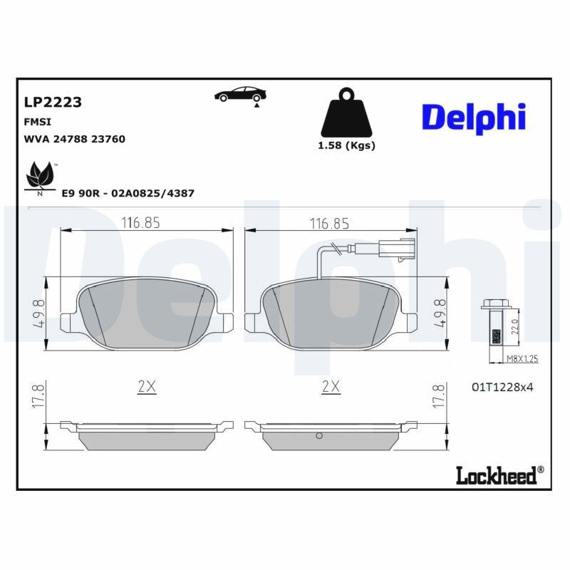 Delphi LP2223 Fren Pabuçları Arka Takım