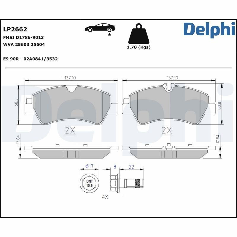 Delphi LP2662 Fren Pabuçları Ön Takım