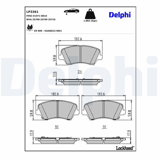 Delphi LP3361 Fren Pabuçları Ön Takım