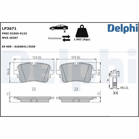 Delphi LP3671 Fren Balatası Arka Takım