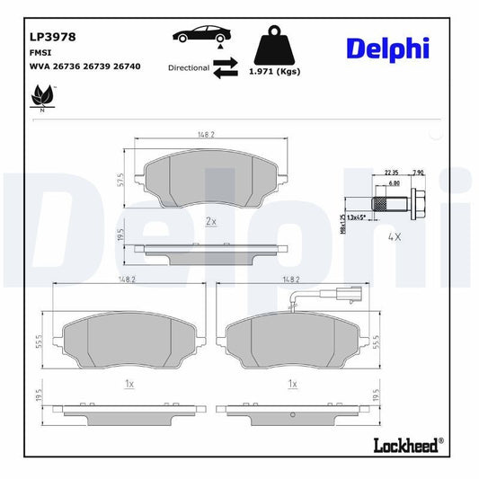 Delphi LP3978 Fren Balatası Arka Takım