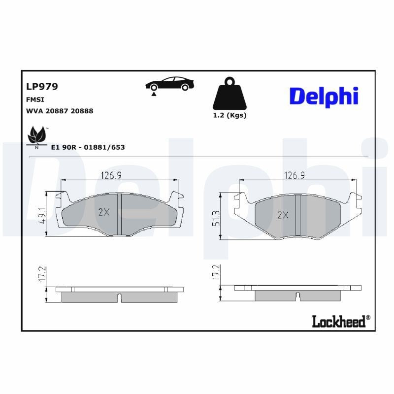 Delphi LP979 Fren Pabuçları Ön Takım