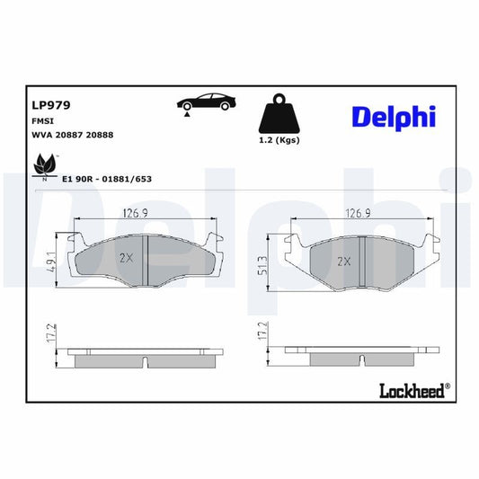 Delphi LP979 Fren Pabuçları Ön Takım